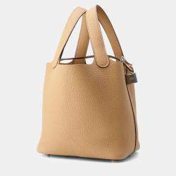 Pre Owned Hermes Picotin Lock 18 Biscuit Taurillon Clemence Bag