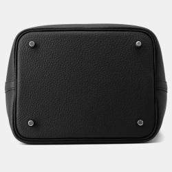 Pre Owned Hermes Picotin Lock 22 Black Taurillon Clemence Bag 