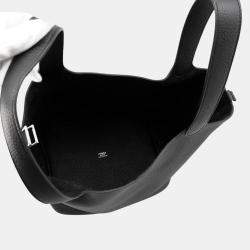 Pre Owned Hermes Picotin Lock 22 Black Taurillon Clemence Bag 