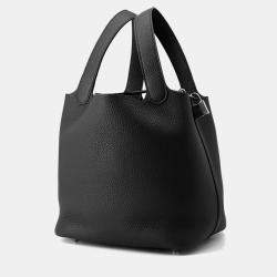 Pre Owned Hermes Picotin Lock 22 Black Taurillon Clemence Bag 