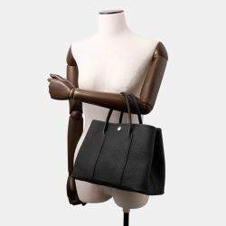Pre Owned Hermes Garden Party  Size TPM Black Negonda Leather Bag 