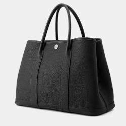 Pre Owned Hermes Garden Party  Size TPM Black Negonda Leather Bag 