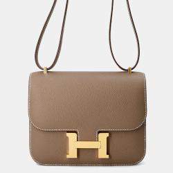 Pre Owned Hermes Constance 3 Size Mini Miroir Etoupe Epsom  Bag