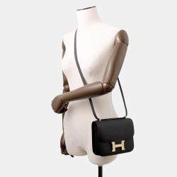 Pre Owned Hermes Constance3 Size Mini Miroir Black Epsom  Bag