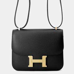 Pre Owned Hermes Constance3 Size Mini Miroir Black Epsom  Bag