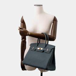 Pre Owned Hermes Birkin Vert Mangrove Togo Leather Size 30