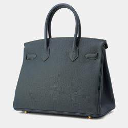 Pre Owned Hermes Birkin Vert Mangrove Togo Leather Size 30
