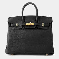 Pre Owned Hermes Birkin Black Togo Leather Size 25