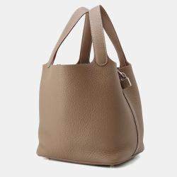 Pre Owned Hermes Picotin Lock Etoupe Taurillon Clemence Size 22