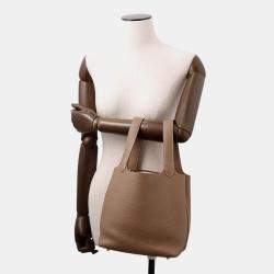 Pre Owned Hermes Picotin Lock Etoupe Taurillon Clemence Size 22