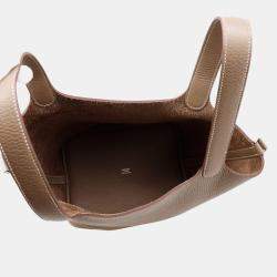Pre Owned Hermes Picotin Lock Etoupe Taurillon Clemence Size 22