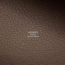 Pre Owned Hermes Picotin Lock Etoupe Taurillon Clemence Size 22