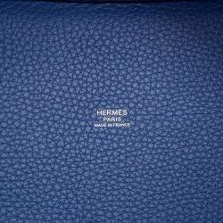 Pre Owned Hermes Picotin Lock Blue Tie Taurillon Clemence 18