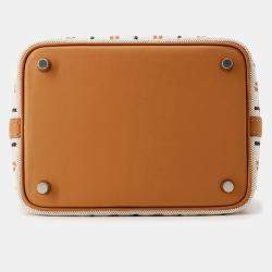 Pre Owned Hermes Picotin Lock Blanket Gold/Ecru/Fauve/Rose Pop Toile H Swift Leather Size PM