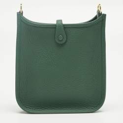 Pre Owned Hermes Vert Moyen Taurillon Clemence Leather Evelyne TPM Bag