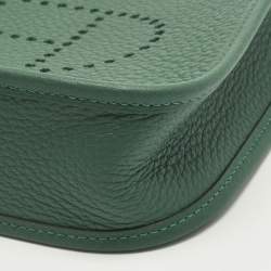 Pre Owned Hermes Vert Moyen Taurillon Clemence Leather Evelyne TPM Bag