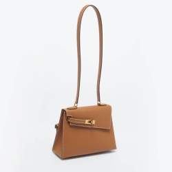 Pre Owned Hermes Gold Epsom Leather Gold Finish Kelly En Desordre Sellier 20 Bag