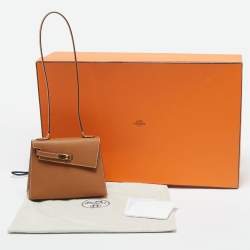 Pre Owned Hermes Gold Epsom Leather Gold Finish Kelly En Desordre Sellier 20 Bag