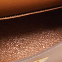 Pre Owned Hermes Gold Epsom Leather Gold Finish Kelly En Desordre Sellier 20 Bag
