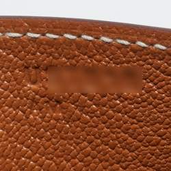 Pre Owned Hermes Gold Epsom Leather Gold Finish Kelly En Desordre Sellier 20 Bag