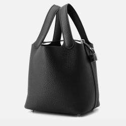 Pre Owned Hermes Picotin Lock Black Taurillon Clemence 18