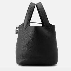 Pre Owned Hermes Picotin Lock Black Taurillon Clemence 18