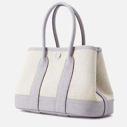 Pre Owned Hermes Neo Garden Cream/Purple Toile H Viking Negonda Leather Size 23
