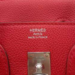 Pre Owned Hermes Birkin Rouge Ladue Togo Leather Size 25