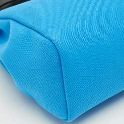 Pre Owned Hermes Bleu Riviera/Noir Toile Militaire and Vache Hunter Herbag Zip 31 Bag