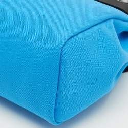 Pre Owned Hermes Bleu Riviera/Noir Toile Militaire and Vache Hunter Herbag Zip 31 Bag