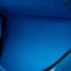 Pre Owned Hermes Bleu Riviera/Noir Toile Militaire and Vache Hunter Herbag Zip 31 Bag