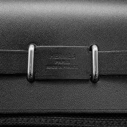 Pre Owned Hermes Herbag Zip  Size Mini Black Military Vache Hunter Leather Toile Bag 