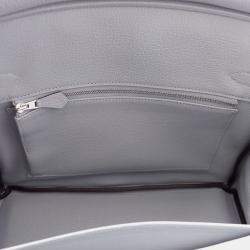 Pre Owned Hermes Birkin  Size 30 Green Pantan Togo Leather Bag 