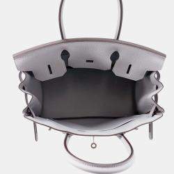 Pre Owned Hermes Birkin  Size 30 Green Pantan Togo Leather Bag 