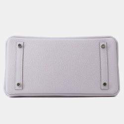 Pre Owned Hermes Birkin  Size 30 Green Pantan Togo Leather Bag 