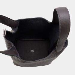 Pre Owned Hermes Picotin Lock 18 Pull Noir Taurillon Clemence Bag 