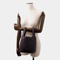 Pre Owned Hermes Picotin Lock 18 Pull Noir Taurillon Clemence Bag 
