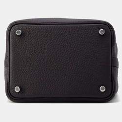 Pre Owned Hermes Picotin Lock 18 Pull Noir Taurillon Clemence Bag 