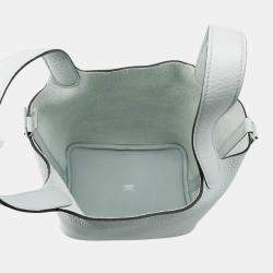 Pre Owned Hermes Picotin Lock Blue Pale Taurillon Clemence PM