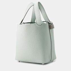 Pre Owned Hermes Picotin Lock Blue Pale Taurillon Clemence PM