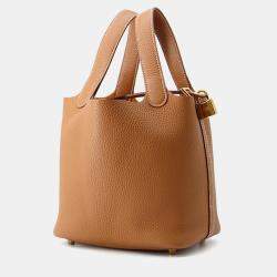 Pre Owned Hermes Picotin Lock Gold Taurillon Clemence PM