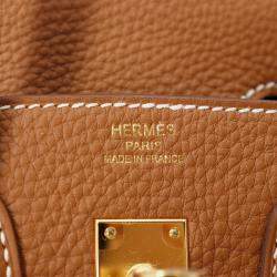 Pre Owned Hermes Birkin Gold Togo Leather Size 25