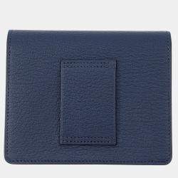 Pre Owned Hermes Roulis Slim Blue Navy Chevre Myzore Goatskin