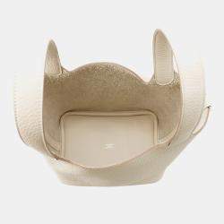 Pre Owned Hermes Picotin Padlock Craie Taurillon Clemence PM