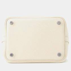 Pre Owned Hermes Picotin Padlock Craie Taurillon Clemence PM