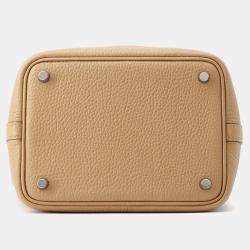 Pre Owned Hermes Picotin Lock Biscuit Taurillon Clemence PM