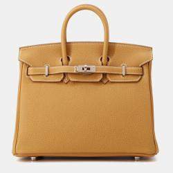 Pre Owned Hermes Birkin Natural Sable Togo Leather Size 25