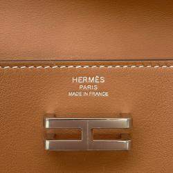Pre Owned Hermes Elan Pocket 24 Gold Swift Leather Size 24