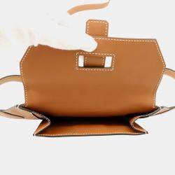 Pre Owned Hermes Elan Pocket 24 Gold Swift Leather Size 24