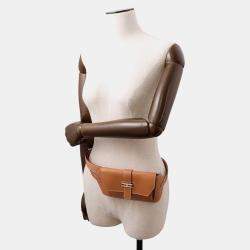 Pre Owned Hermes Elan Pocket 24 Gold Swift Leather Size 24